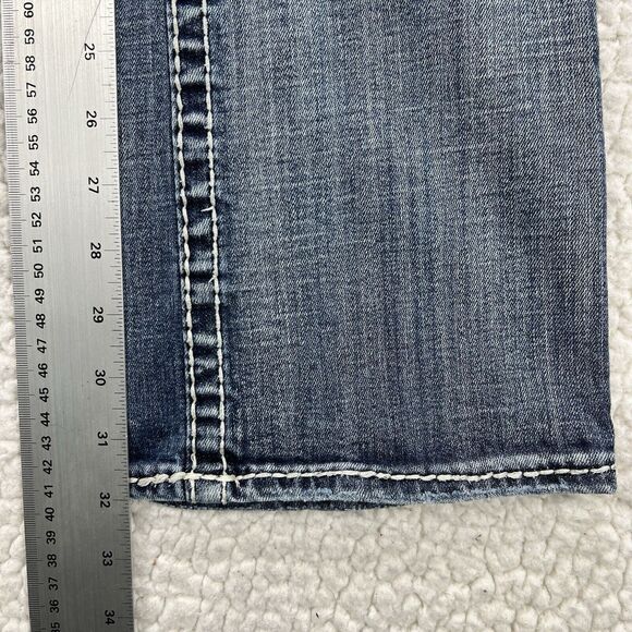 Vigoss Jeans Women’s 28x32 Blue New York Boot Cut Low Rise Embroidered - Picture 14 of 16